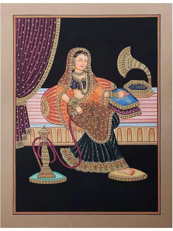 exotic india Indian Royal Lady with Hukka 