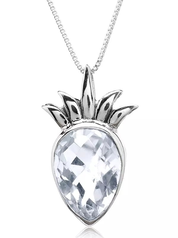 Exotic India Inverted Tear Drop Crystal Pendant 