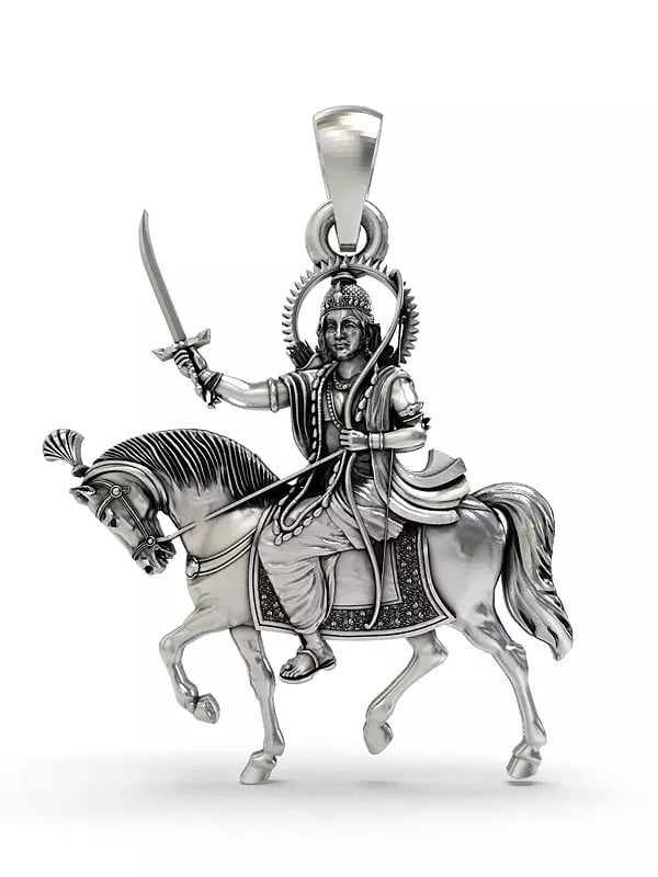 exotic india Kalki - Member of Dashavatara Pendant 