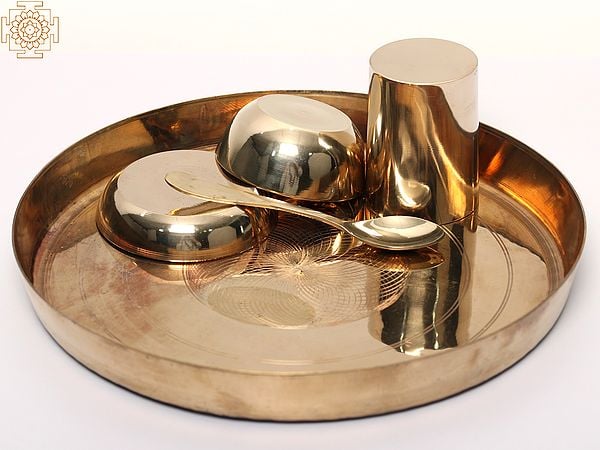 Exotic India Kansya Thali Set Of 5