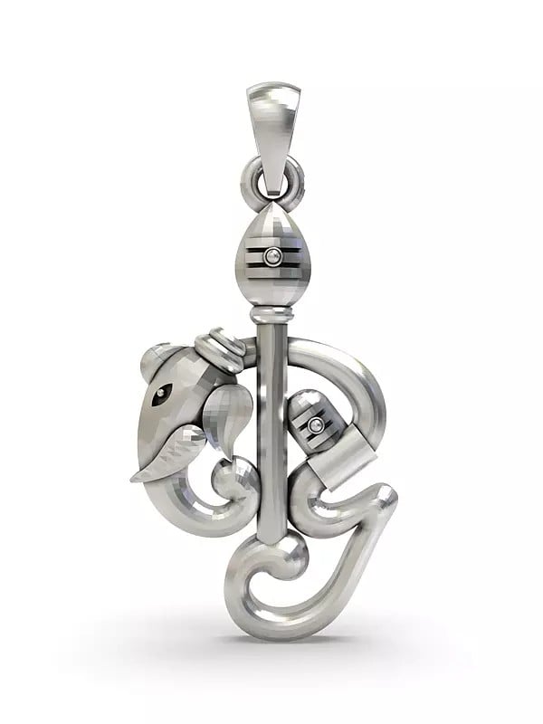 exotic india Karttikeya Vel with Tamil Om Pendant 