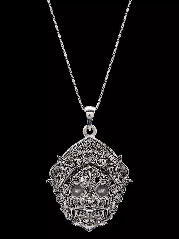 Exotic India Kirtimukha Sterilng Silver Pendant 