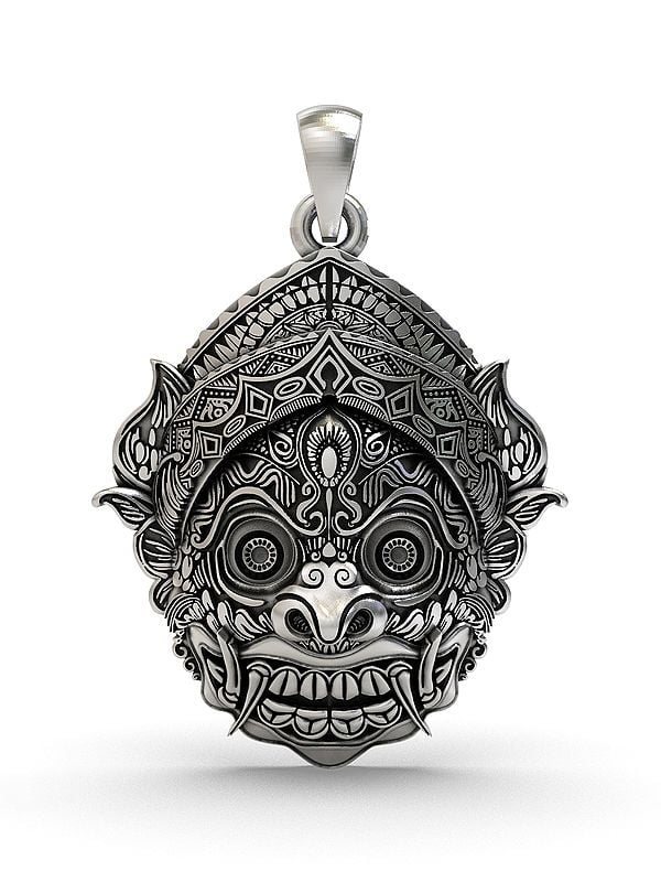 Exotic India Kirtimukha Sterilng Silver Pendant 