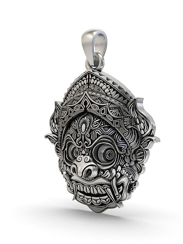 Exotic India Kirtimukha Sterilng Silver Pendant 