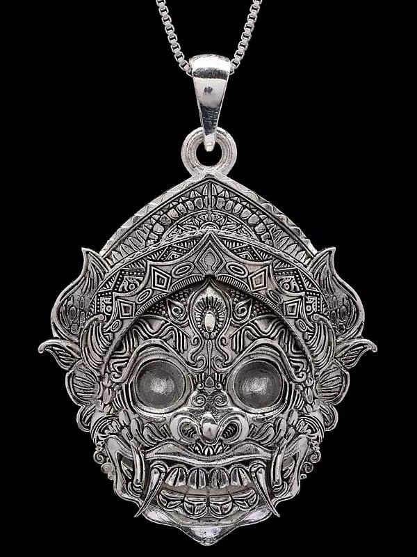 exotic india Kirtimukha Sterilng Silver Pendant 