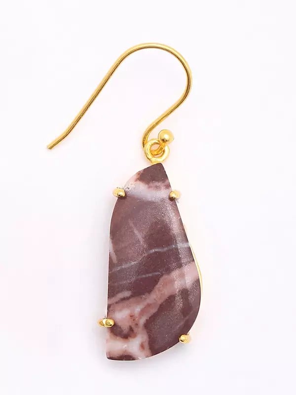 Exotic India Kona Jasper Gemstone Hook Earrings 
