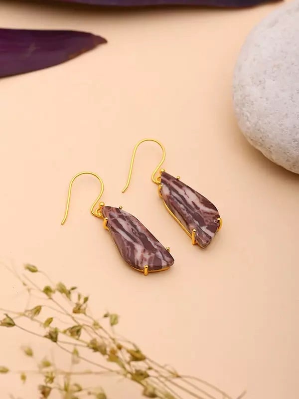 Exotic India Kona Jasper Hook Earrings 
