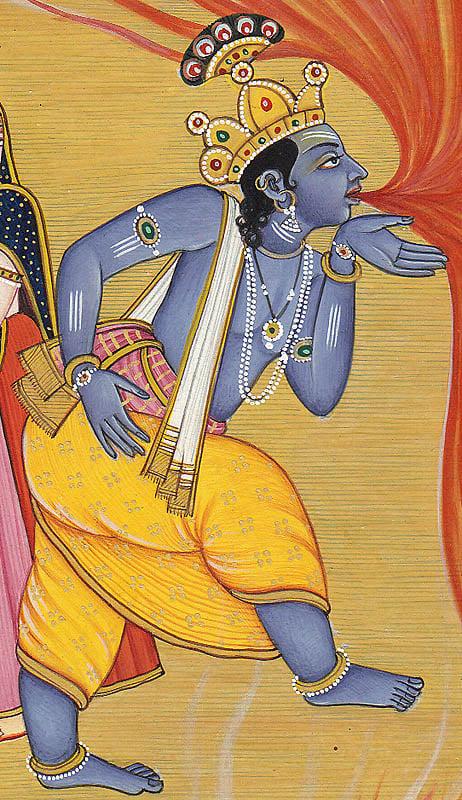 Exotic India Krishna Consumes Forest Fire