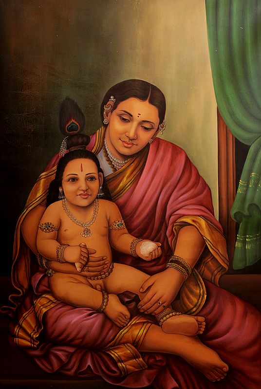 exotic india Krishna in the Lap of Mother
