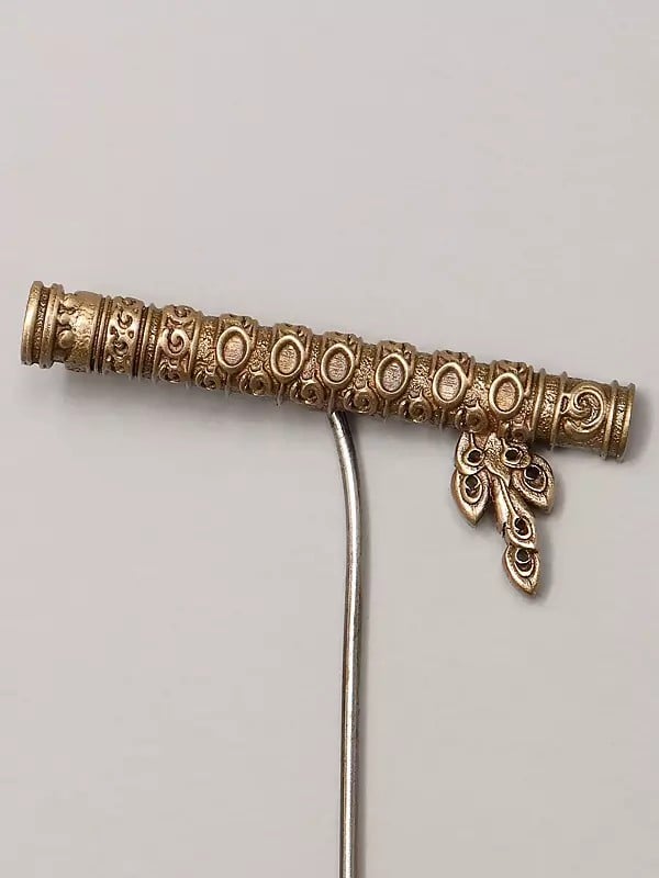 Exotic India Krishna's Flute Lapel Pin 