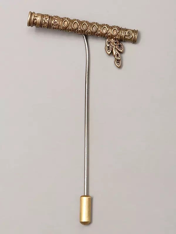 exotic india Krishna's Flute Lapel Pin 