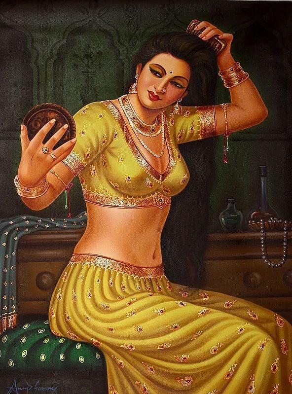 exotic india Lady Dressing Herself