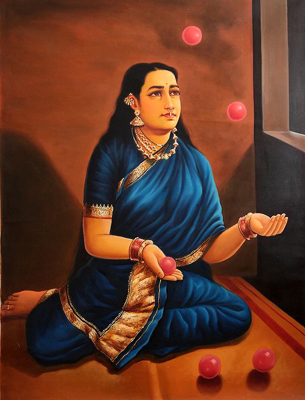 exotic india Lady Playing with a Ball 