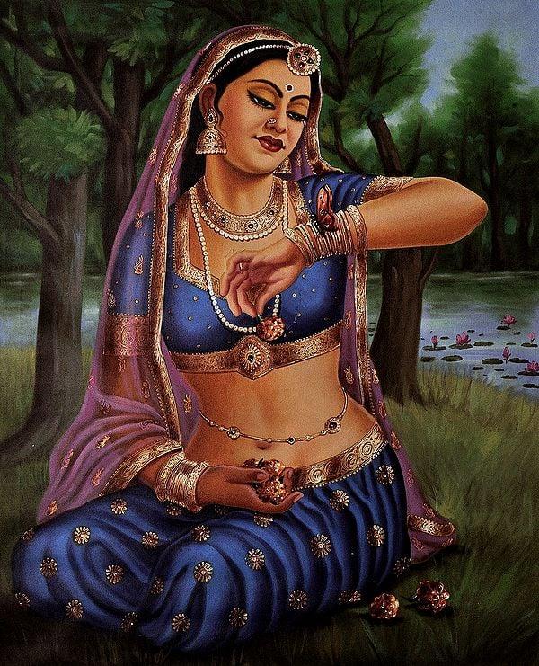 exotic india Lady with Butterfly