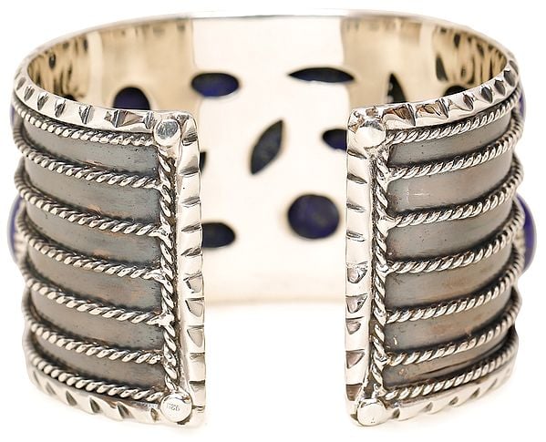Exotic India Lapis Lazuli Cuff Bracelet 