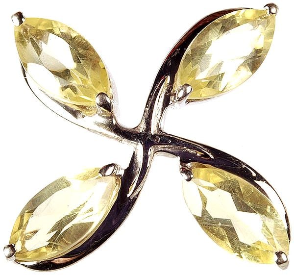 exotic india Lemon Topaz Marquis Pendant