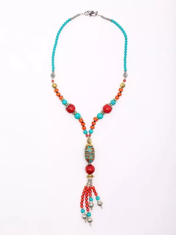Exotic India Long Beaded Necklace With S-Hook 