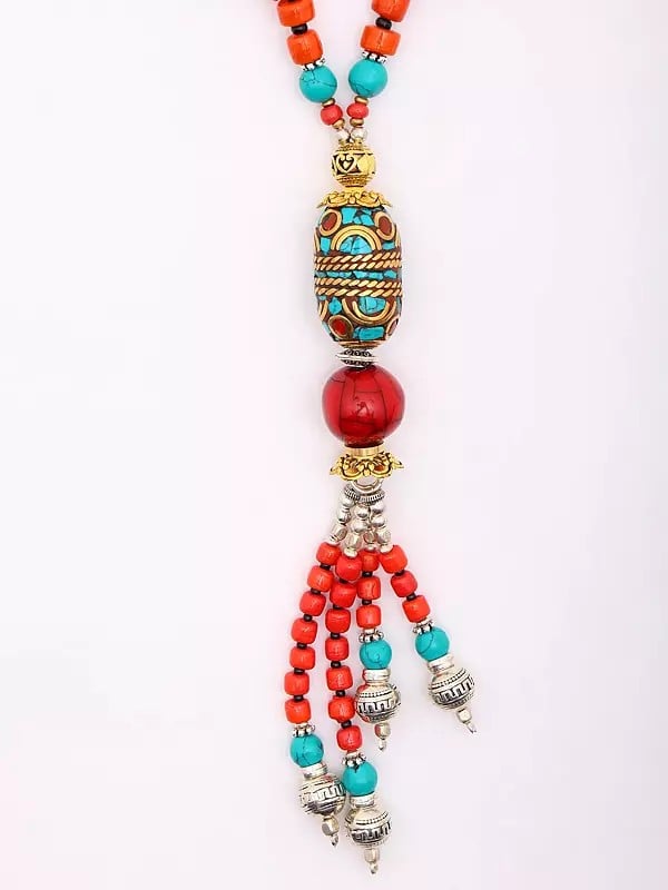 Exotic India Long Beaded Necklace With S-Hook 