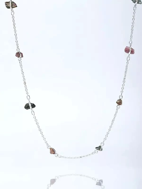 Exotic India Long Tourmaline Chips Necklace 