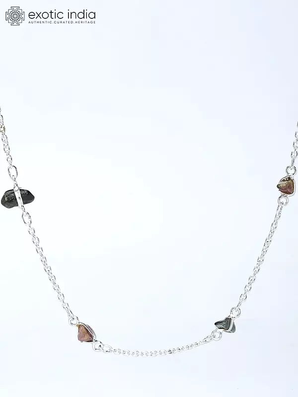 Exotic India Long Tourmaline Chips Necklace 