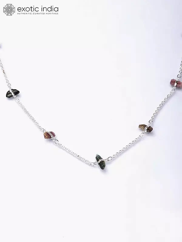 Exotic India Long Tourmaline Chips Necklace 