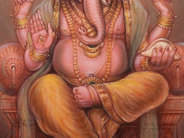 Exotic India Lord Ganapati | Framed Oil Painting 