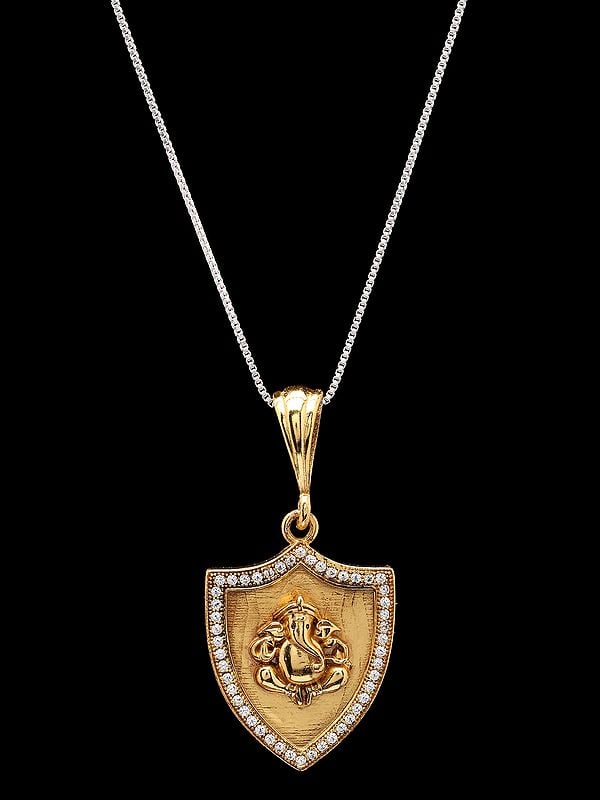 exotic india Lord Ganesha Brass Pendant 