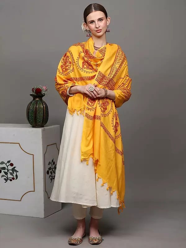 Exotic India Lord Ganesha Hindu Prayer Shawl