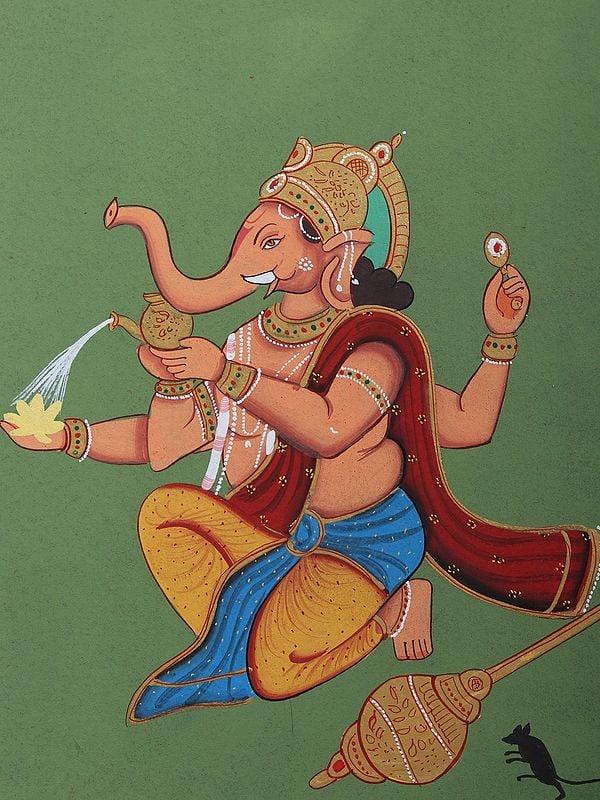 Exotic India Lord Ganesha | Watercolor Painting 