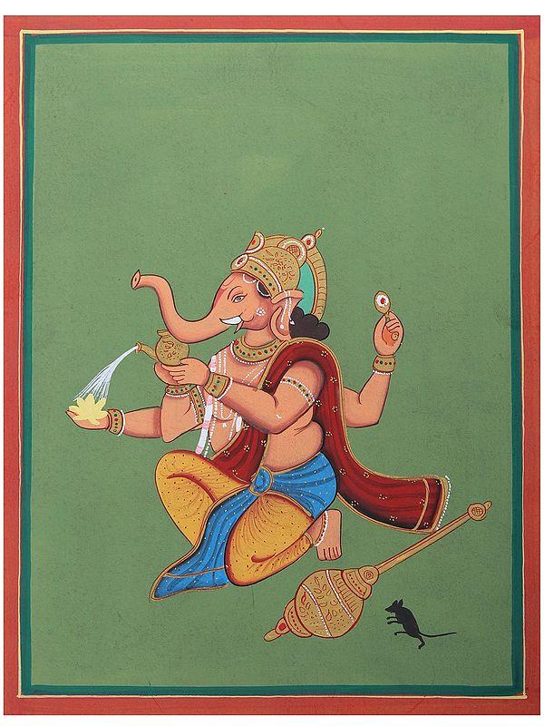 exotic india Lord Ganesha | Watercolor Painting 