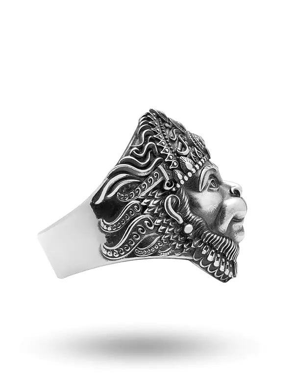 Exotic India Lord Hanuman Antique Finish Ring 