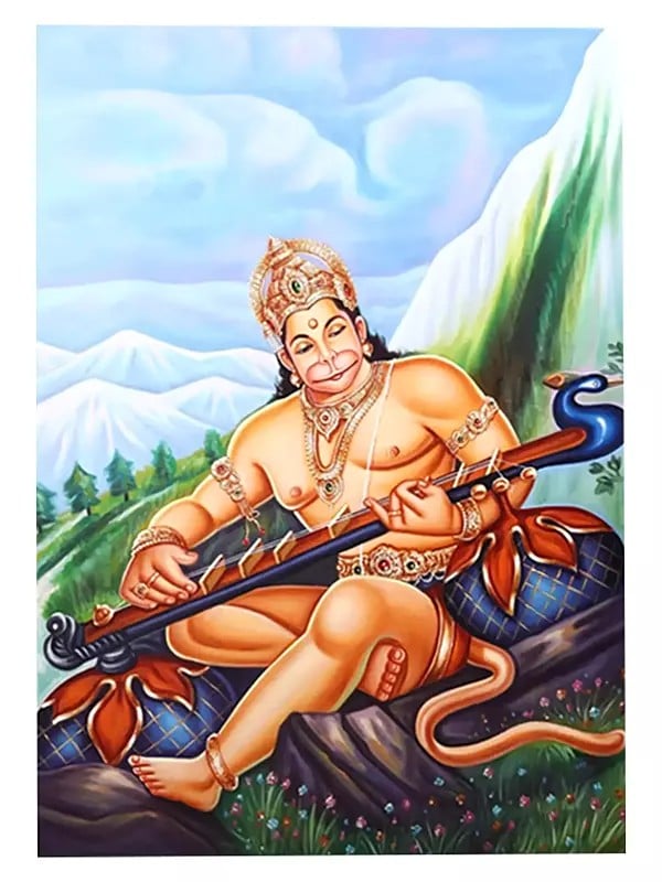 exotic india Lord Hanuman Oil Painting on Canvas