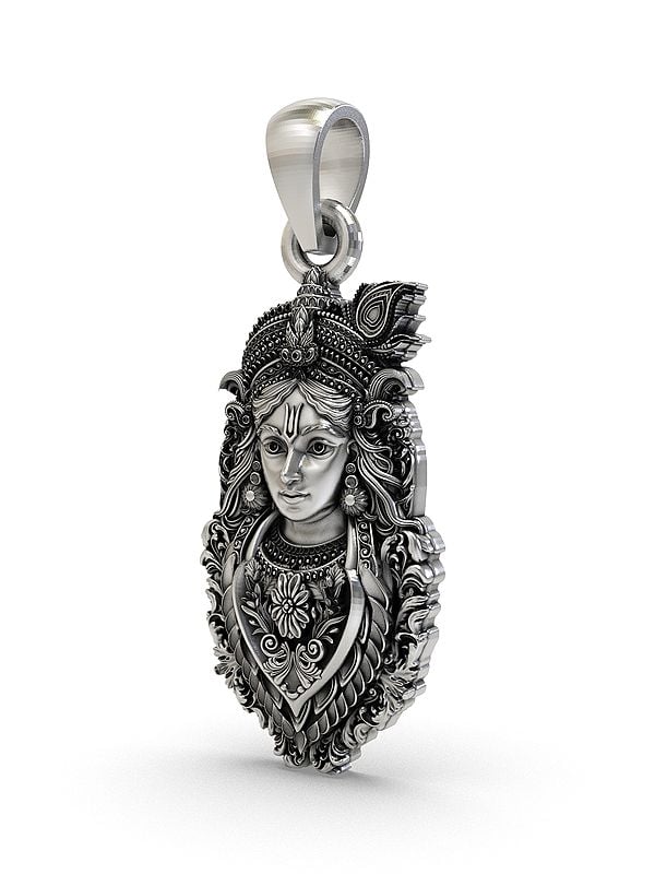Exotic India Lord Krishna Sterling Silver Pendant
