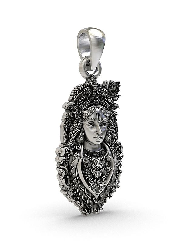 Exotic India Lord Krishna Sterling Silver Pendant