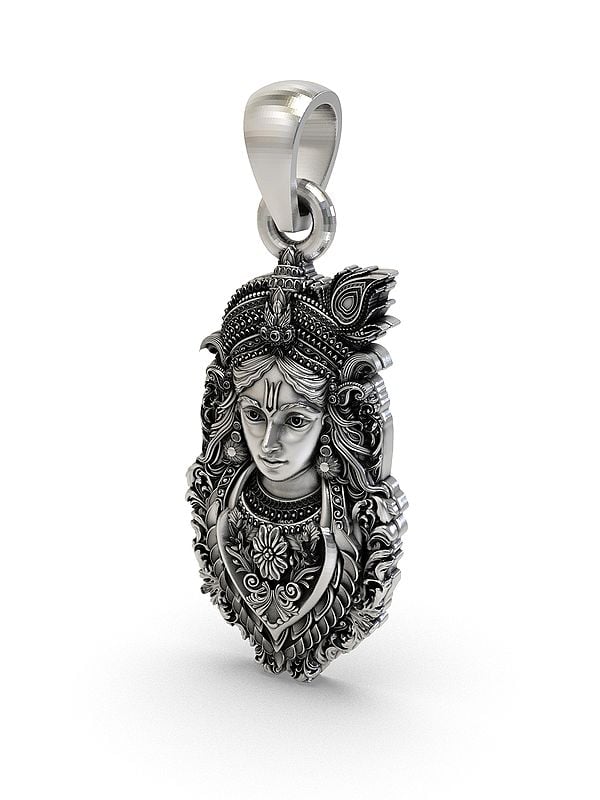 Exotic India Lord Krishna Sterling Silver Pendant