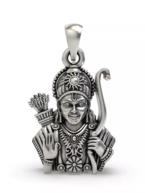 exotic india Lord Ram Bust Stelring Silver Pendant 