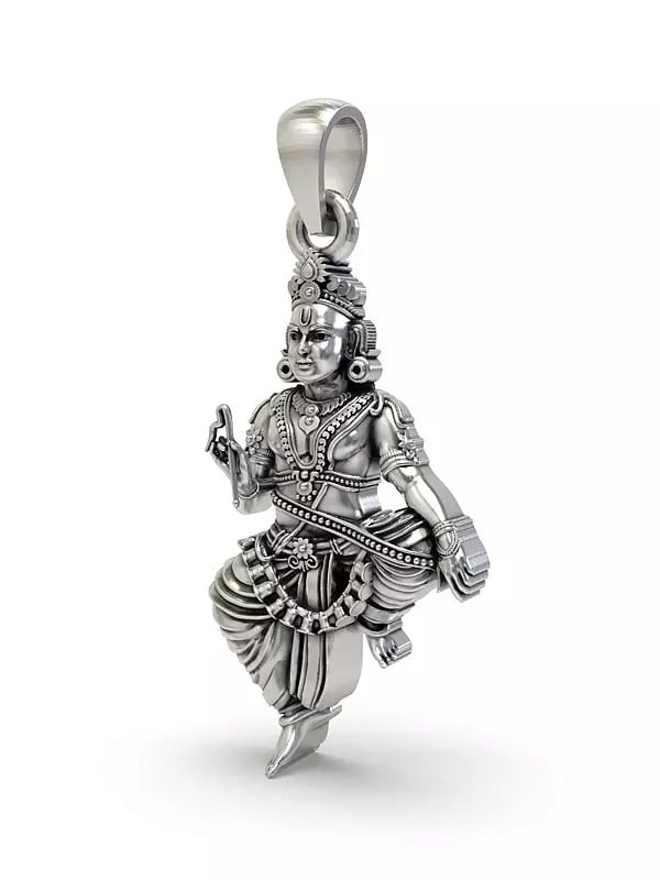 Exotic India Lord Sastha Sterling Silver Pendant