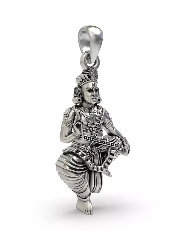 Exotic India Lord Sastha Sterling Silver Pendant