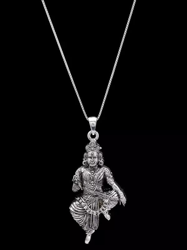 Exotic India Lord Sastha Sterling Silver Pendant
