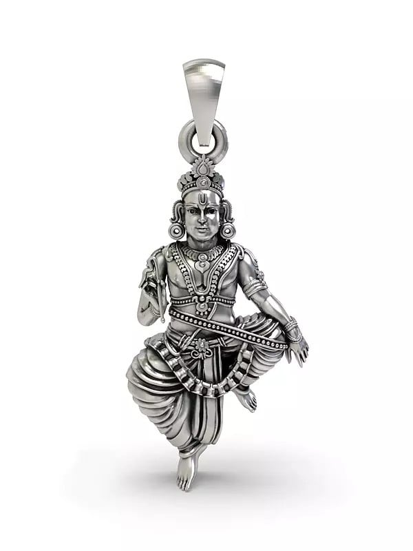 exotic india Lord Sastha Sterling Silver Pendant