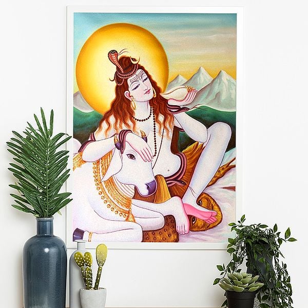 Exotic India Lord Shiva In The Company Of Nandi 