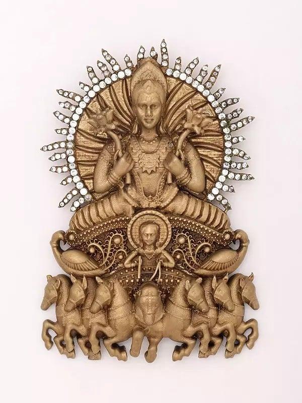 exotic india Lord Surya Narayana Brooch 