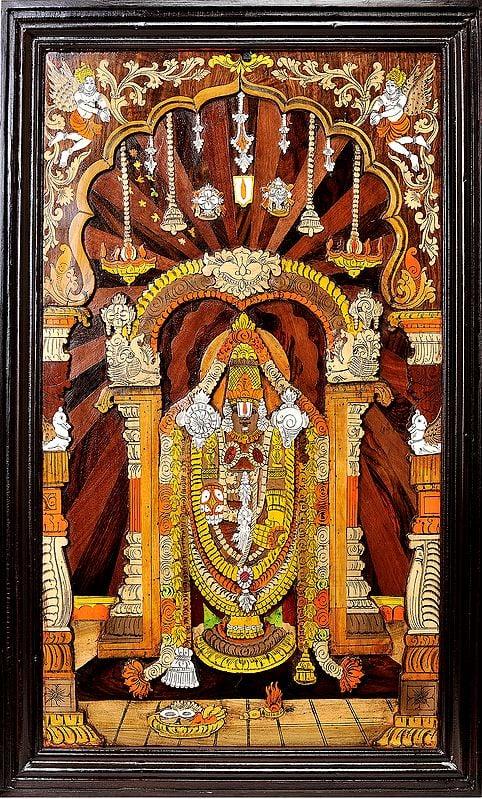 exotic india Lord Venkateshvara of Tirupati (Framed) 