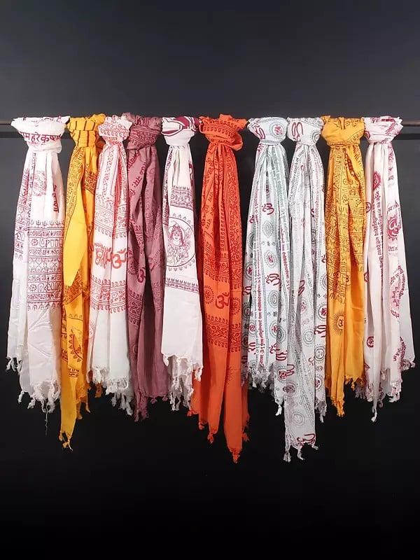 exotic india Lot of Ten Prayer Shawls 