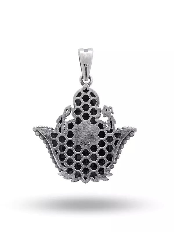 Exotic India Lotus Ganesha Antique Finish Pendant 