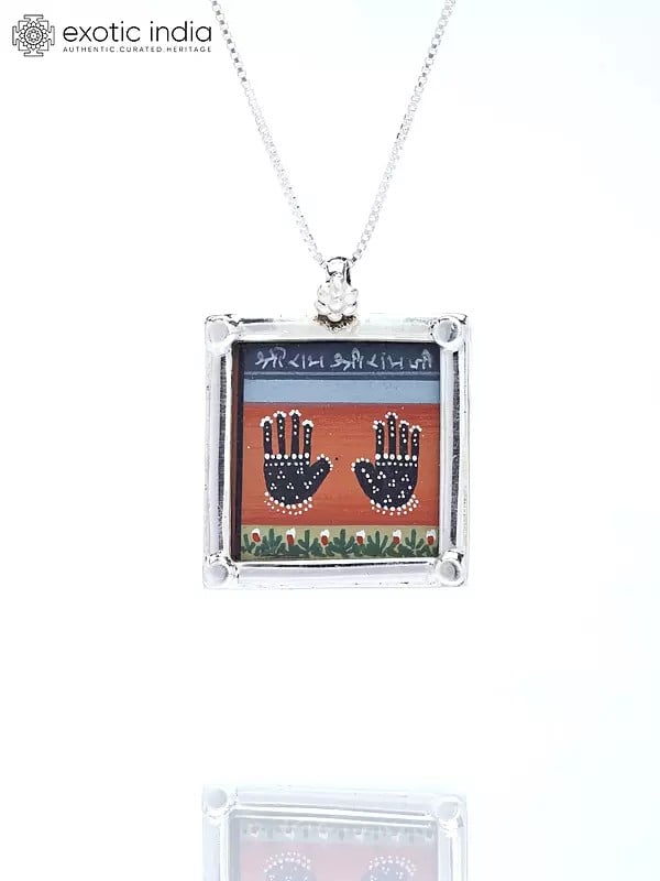exotic india Lotus Hands of Lord Rama Pendant