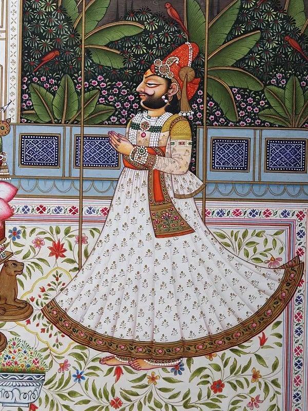 Exotic India Maharaja Mansingh Worshipping Devi 