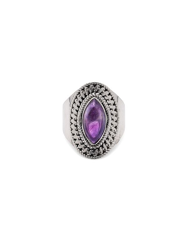 exotic india Marquise Cut Cabochon Amethyst Ring 