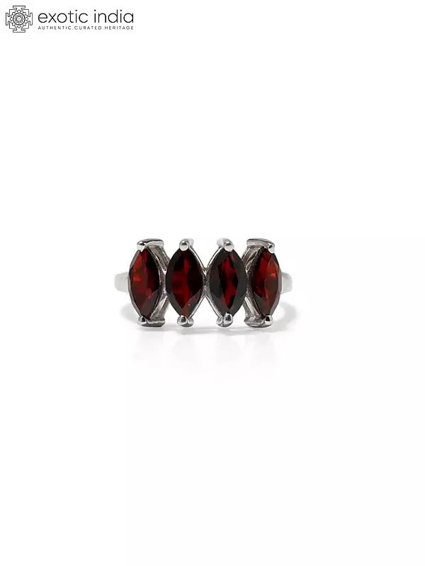 exotic india Marquise Cut Faceted Garnet Ring