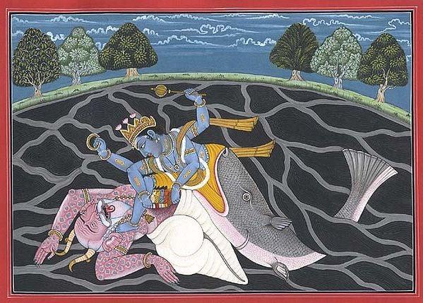 exotic india Matsya the Fish Incarnation of Vishnu